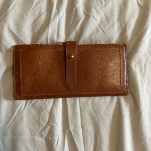 Madewell The Leather Post Wallet English Saddle